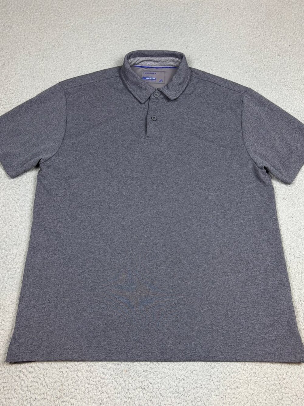 Twillory Polo Shirt Mens Size Large Gray Buttons Casual Athletic Collar Logo